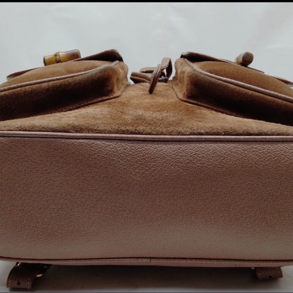 Gucci Brown Suede Leather Backpack - Picture 4 of 9